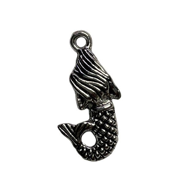 Mermaid Pendant Silver Tone Charm Bracelet Necklace Jewelry Craft Dangle u b Nau - Picture 2 of 2